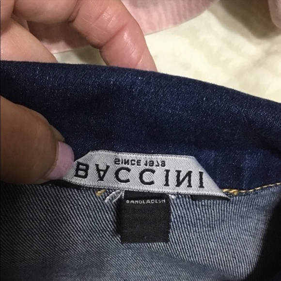 Baccini Like New Trucker Blue Jean Button Down Short Casual Stylish Jacket PS - Picture 8 of 8